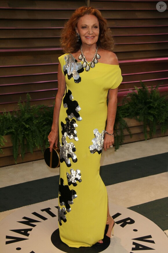 Diane Von Furstenberg - Arrivées des people à la soirée Vanity Fair après la 86 ème cérémonie des Oscars le 2 mars 2014