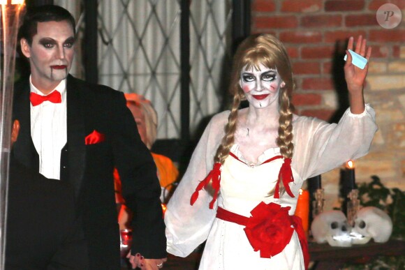 Courteney Cox et Johnny McDaid - Soirée d'Halloween oragnisée par Kate Hudson, le 30 octobre 2014 à Los Angeles.