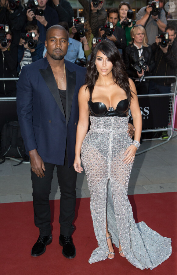 Kanye West et Kim Kardashian assiste aux GQ Men of the Year Awards. Londres, le 2 septembre 2014.