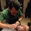 Maxime Médard est passé chez le barbier pour participer au mouvement Movember, le 1er novembre 2014, rasant sa barbe pour ne laisser que de belles rouflaquettes