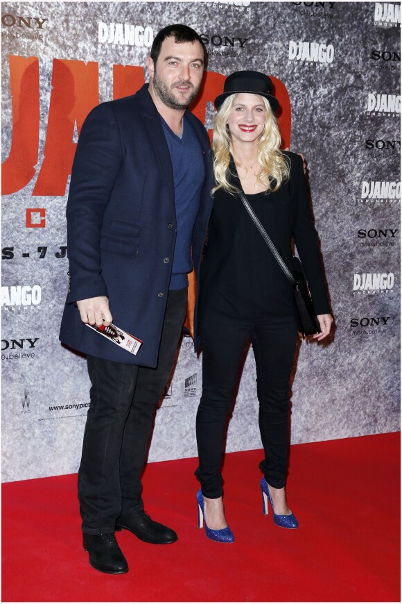 Denis Menochet et Mélanie Laurent - Avant-première parisienne du film "Django" de Quentin Tarantino à Paris le 7 janvier 2013