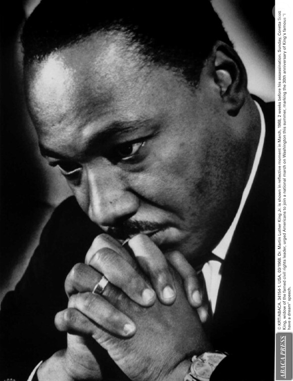 Martin Luther King Jr. en 1968, deux semaines avant son assassinat
