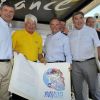 Bernard Thévenet, Raymond Poulidor, Bernard Hinault et Eddy Merckx à Nice, le 2 juillet 2013