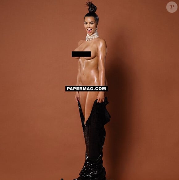 Kim Kardashian photographiée nue à Paris par Jean-Paul Goude pour "Paper Magazine", hiver 2014.