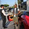 Exclusif - Ray J en Ferrari à Beverly Hills, le 9 août 2014.