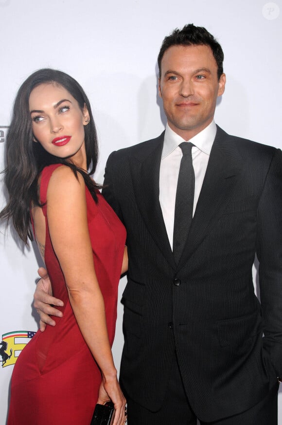 Megan Fox et son mari Brian Austin Green à Beverly Hills, le 11 octobre 2014. Le couple est devenu parent pour la deuxième fois d'un petit Bodhi né le 13 février 2014.