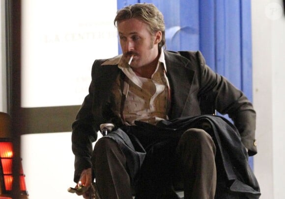 Exclusif - Ryan Gosling sur le tournage de "The Nice Guys" à Atlanta, le 24 octobre 2014
