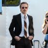 Exclusif - Le jeune papa Ryan Gosling fait sa première apparition en public en retournant travailler sur le tournage de "The Nice Guys" à Atlanta, le 24 octobre 2014.