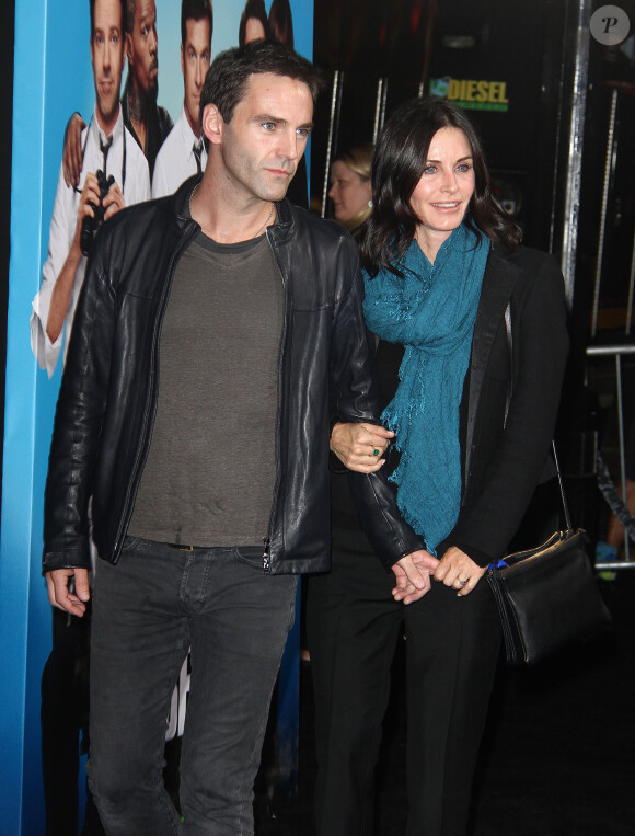 Courteney Cox et son fiancé Johnny McDaid - Avant-première du film "Comment tuer son boss ? 2" à Hollywood le 20 novembre 2014