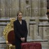 L'infante Elena d'Espagne représentait son frère le roi Felipe VI aux obsèques de la 18e duchesse d'Albe en la cathédrale de Séville, le 21 novembre 2014.