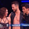 Nathalie Péchalat et Christophe Licata (accompagnés de Christian) dans Danse avec les stars 5 sur TF1, le samedi 22 novemre 2014.