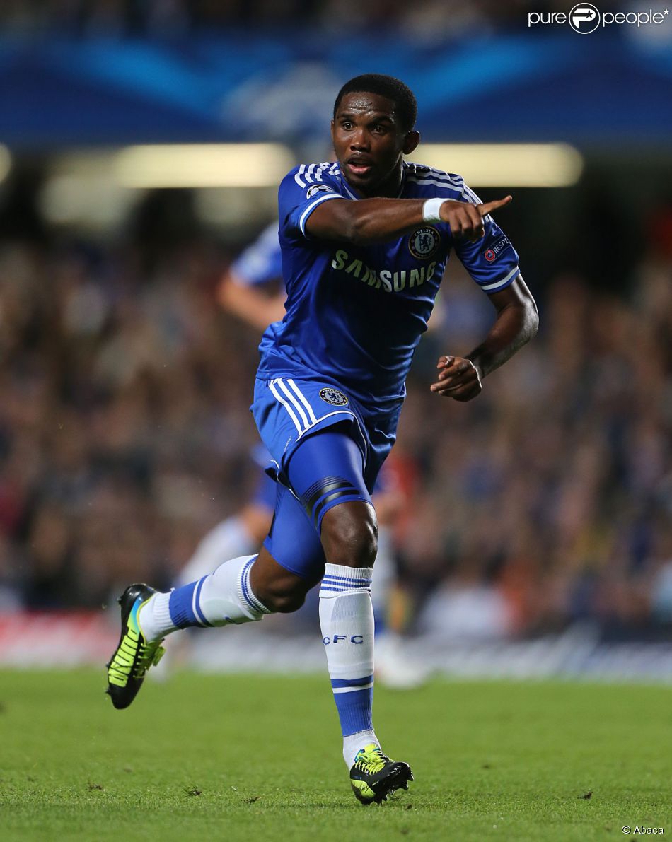  Samuel Eto&#039;o lors du match entre Chelsea et le FC B&amp;acirc;le &amp;agrave; Stamford Bridge &amp;agrave; Londres, le 18 septembre 2013 