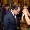 François Hollande à l'Hôtel de ville de Paris le 21 novembre 2014 pour le dîner annuel du CREFORM. 