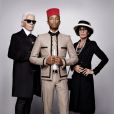  Pharrell Williams, Karl Lagerfeld et G&eacute;raldine Chaplin 