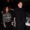 Salma Hayek et son mari François-Henri Pinault - Stella McCartney donne le coup d'envoi des illuminations de noël dans sa boutique de Bruton Street en présence de ses amis à Londres, le 26 novembre 2014.