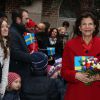 La reine Silvia de Suède lors de sa visite d'une école suédoise à Paris, le 2 décembre 2014