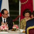  Fran&ccedil;ois Hollande recevait le roi de Su&egrave;de Carl XVI Gustaf et son &eacute;pouse la reine Silvia au palais de l'Elys&eacute;e pour un d&icirc;ner officiel le 2 d&eacute;cembre 2014 &agrave; Paris 