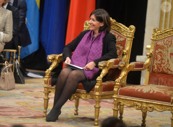 Anne Hidalgo - Visite d'état du Roi Carl XVI Gustaf à la mairie de Paris le 3 décembre 2014 
