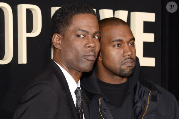 Chris Rock et Kanye West lors de la première de Top Five à New York le 3 décembre 2014.