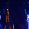 Dany Brillant, Garou, Philippe Lellouche, Vincent Niclo et Ibrahim Maalouf lors du 28e Téléthon, le 6 décembre 2014 à Paris face à la Tour Eiffel.