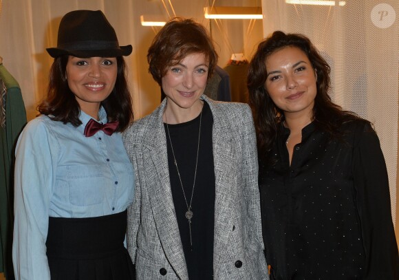 Laurence Roustandjee, Florence Desmarty (styliste de Basus) et Anaïs Baydemir - Cocktail de présentation de la marque "Basus" au Perchoir à Paris, le 4 décembre 2014.