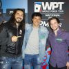 Moundir, Taïg Khris et Erwann Pecheux - Soirée World Poker Tour National Paris organisée par PMU.fr au Cercle Clichy Montmartre à Paris le 5 décembre 2014.