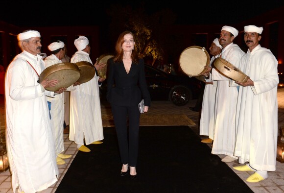 Isabelle Huppert assiste au dîner Dior lors du 14ème festival international de Marrakech. Le 7 décembre 2014.