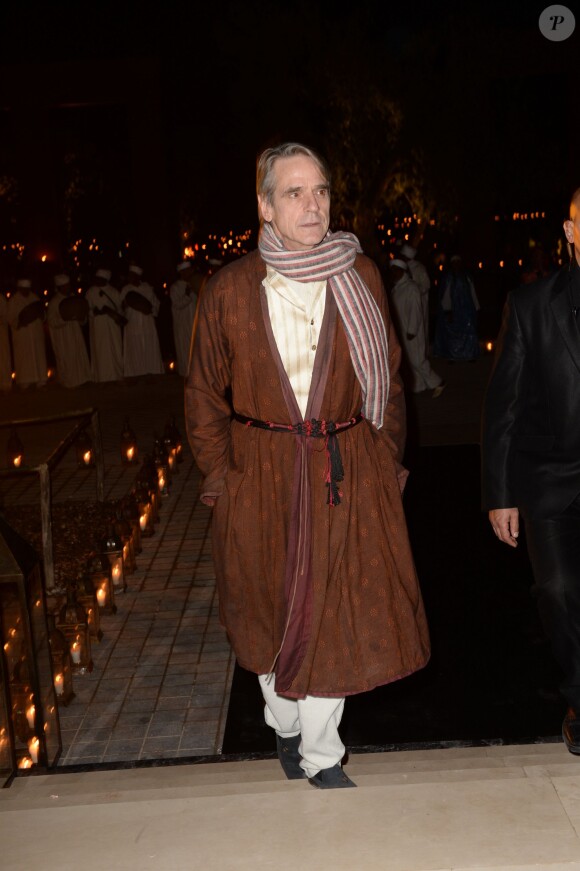 Jeremy Irons assiste au dîner Dior lors du 14ème festival international de Marrakech. Le 7 décembre 2014.