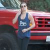 Exclusif - L'actrice Lea Michele et son petit ami Matthew Paetz sont allés se promener sur les hauteurs de Studio City, le 6 décembre 2014.
