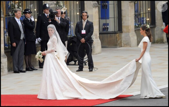 Pippa Middleton lors du mariage de sa soeur Kate et du prince William à l'abbaye de Westminster. Londres, avril 2011.
