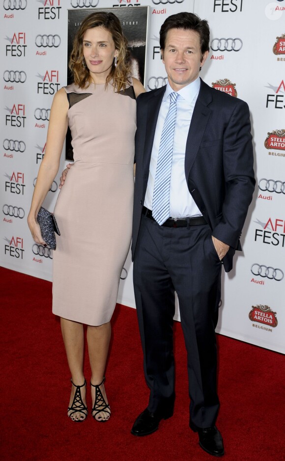 Mark Wahlberg et sa femme Rhea Durham à Los Angeles, le 12 novembre 2013.