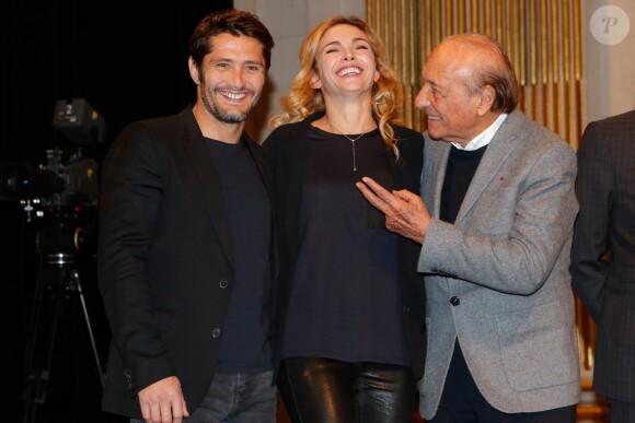 Exclusif - Bixente Lizarazu et sa compagne Claire Keim, Jacques Séguéla - Soirée annuelle de la FIDH (Fédération Internationale des ligues de Droits de l'Homme) à l'Hôtel de Ville à Paris, le 8 décembre 2014.