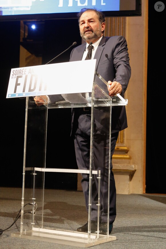 Exclusif - Denis Olivennes (PDG d'Europe 1, président du directoire de Lagardère Active et président du comité de soutien de la FIDH) - Soirée annuelle de la FIDH (Fédération Internationale des ligues de Droits de l'Homme) à l'Hôtel de Ville à Paris, le 8 décembre 2014.