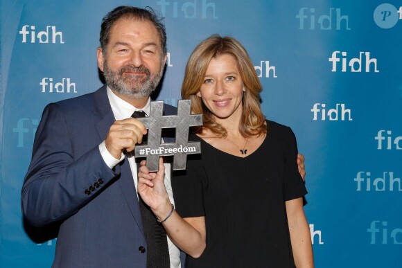 Exclusif - Denis Olivennes et Wendy Bouchard - Soirée annuelle de la FIDH (Fédération Internationale des ligues de Droits de l'Homme) à l'Hôtel de Ville à Paris, le 8 décembre 2014.