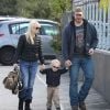 Exclusif - Anna Faris et son mari Chris Pratt emmènent leur fils Jack au Travel Town Museum à Los Angeles, le 14 décembre 2014.