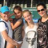 Martina Navratilova et sa fiancée Julia Lemigova accompagnée de ses deux filles, Victoria et Emma, lors du 25e Chris Evert / Raymond James Pro-Celebrity Tennis Classic au Delray Beach Tennis Center de Delray Beach, le 23 novembre 2014