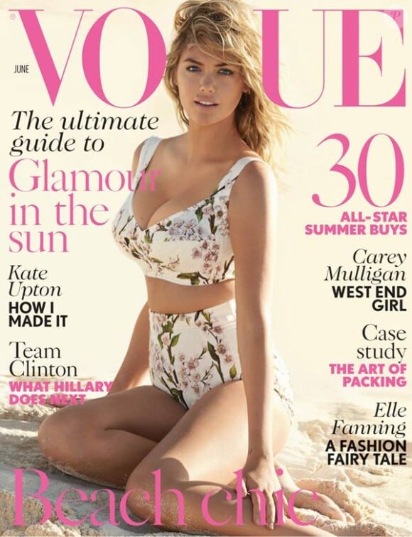 Kate Upton en couverture du magazine British Vogue. Juin 2014.