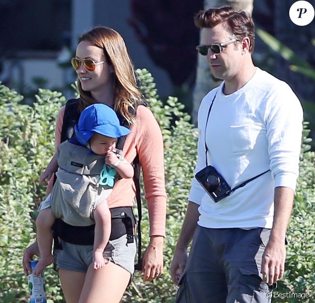 Exclusif - Olivia Wilde, son fiancé Jason Sudeikis et leur fils Otis en vacances à Hawaii, le 20 décembre 2014.