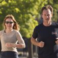  Exclusif - Geri Halliwell et son compagnon Christian Horner font du jogging pr&egrave;s chez la chanteuse &agrave; Londres, le 31 juillet 2014. 