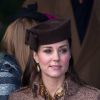 Kate Middleton, duchesse de Cambridge, le 25 décembre 2014 lors du rassemblement de la famille royale pour la messe de Noël à Sandringham.