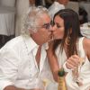 Flavio Briatore et Elisabetta Gregoraci, amoureux lors du réveillon du nouvel an à Malindi au Kenya, le 31 décembre 2014