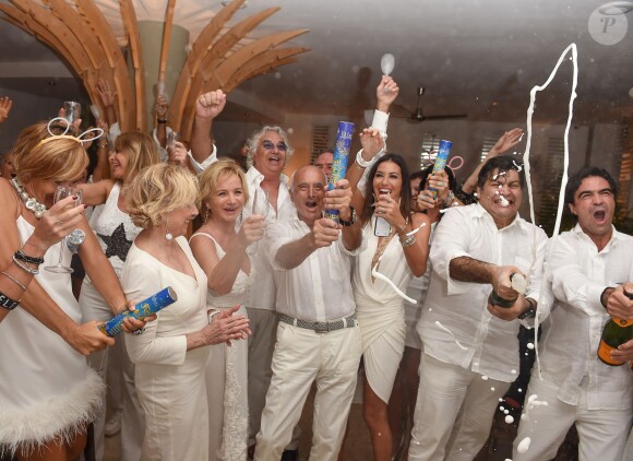 Flavio Briatore et Elisabetta Gregoraci lors du réveillon du nouvel an à Malindi au Kenya, le 31 décembre 2014