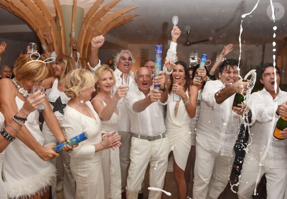 Flavio Briatore et Elisabetta Gregoraci lors du réveillon du nouvel an à Malindi au Kenya, le 31 décembre 2014