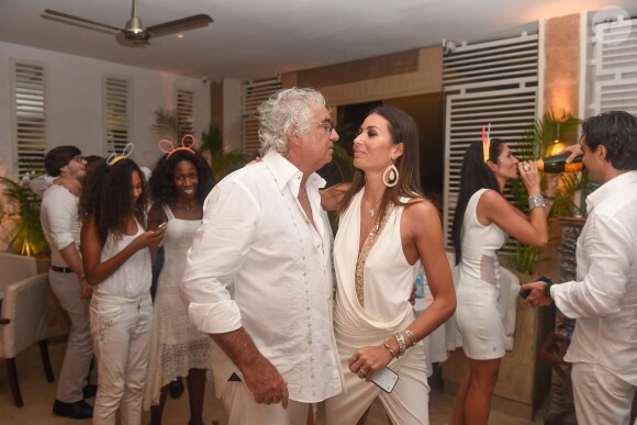 Flavio Briatore et Elisabetta Gregoraci lors du réveillon du nouvel an à Malindi au Kenya, le 31 décembre 2014
