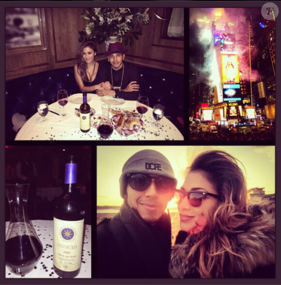 Lewis Hamilton et Nicoles Scherzinger lors de leur réveillon du nouvel an à New York - photo publiée sur le compte Instagram de Lewis Hamilton le 2 janvier 2015
