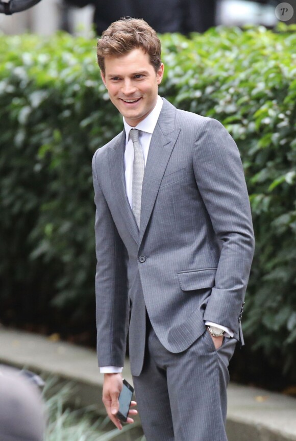 Jamie Dornan sur le tournage de film "Fifty Shades of Grey" à Vancouver, le 13 octobre 2014.