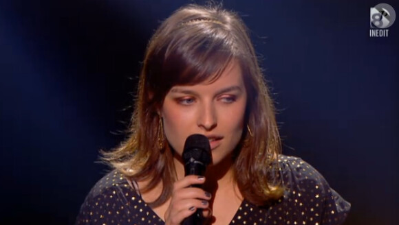 Mathilde dans Nouvelle Star 2015 lors de l'épreuve du théâtre. Episode diffusé sur D8 le jeudi 8 janvier 2015.