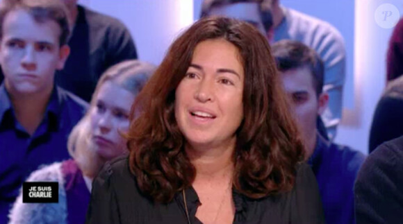 Elsa Wolinski sur le plateau du "Grand journal" de Canal+, le 8 janvier 2014.