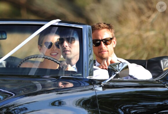 Exclusif - Le coureur automobile de Formule 1 anglais Jenson Button et Jessica Michibata se marient dans la stricte intimité à Maui à Hawaï, le 29 décembre 2014 entourés de leurs familles et de leurs amis.