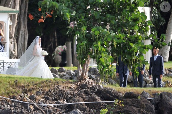 Exclusif - Le coureur automobile de Formule 1 anglais Jenson Button et Jessica Michibata se marient dans la stricte intimité à Maui à Hawaï, le 29 décembre 2014 entourés de leurs familles et de leurs amis.
